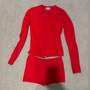 Edikted Vibrant Red Women's knitt set size small